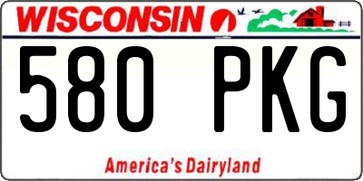 WI license plate 580PKG