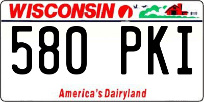WI license plate 580PKI