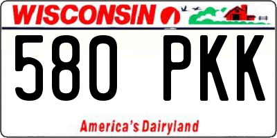WI license plate 580PKK