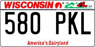 WI license plate 580PKL