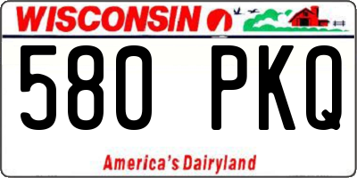 WI license plate 580PKQ