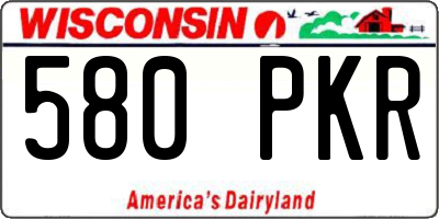 WI license plate 580PKR