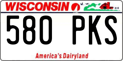 WI license plate 580PKS