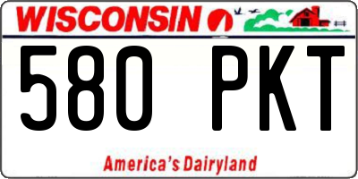 WI license plate 580PKT