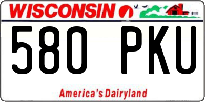 WI license plate 580PKU