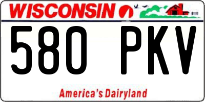 WI license plate 580PKV