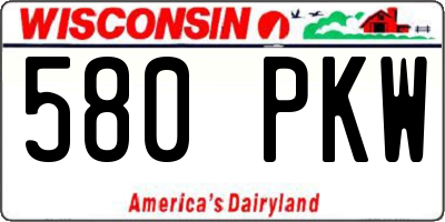 WI license plate 580PKW