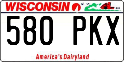 WI license plate 580PKX