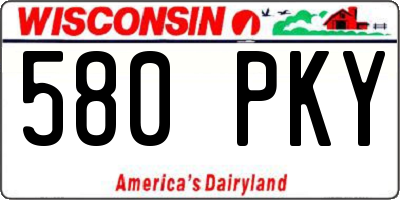 WI license plate 580PKY