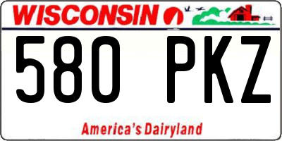 WI license plate 580PKZ