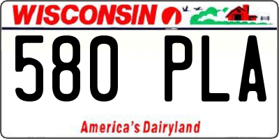 WI license plate 580PLA