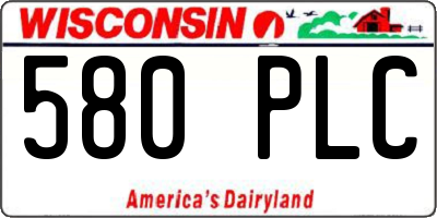 WI license plate 580PLC