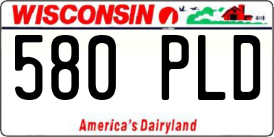 WI license plate 580PLD
