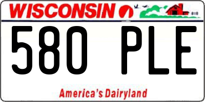 WI license plate 580PLE