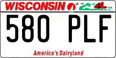 WI license plate 580PLF