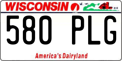 WI license plate 580PLG