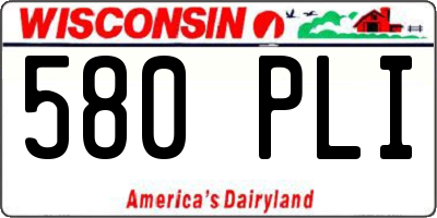 WI license plate 580PLI