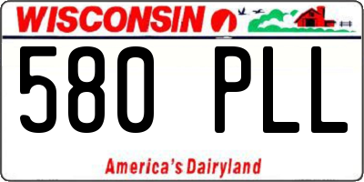 WI license plate 580PLL