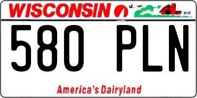 WI license plate 580PLN