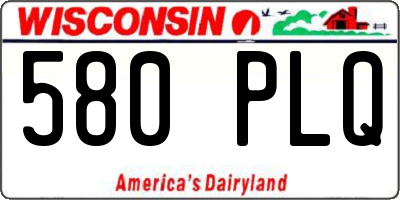 WI license plate 580PLQ