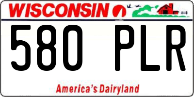 WI license plate 580PLR