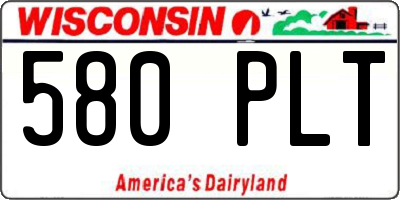 WI license plate 580PLT