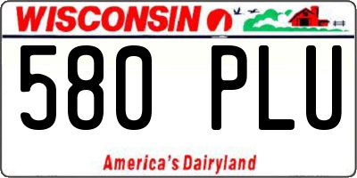 WI license plate 580PLU