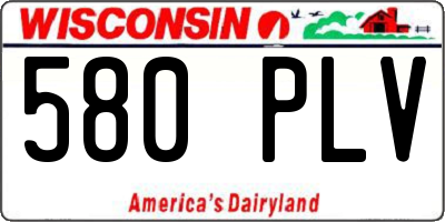 WI license plate 580PLV