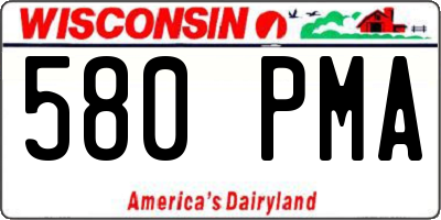 WI license plate 580PMA