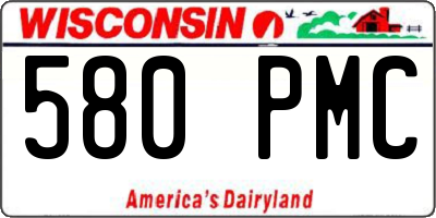 WI license plate 580PMC
