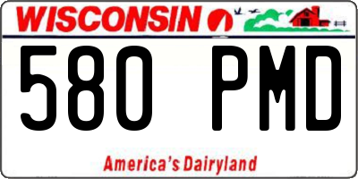WI license plate 580PMD