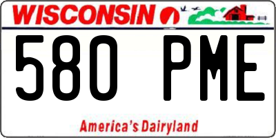 WI license plate 580PME