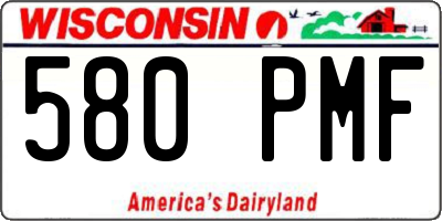 WI license plate 580PMF