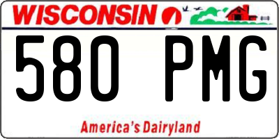 WI license plate 580PMG