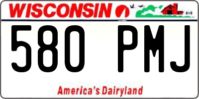 WI license plate 580PMJ