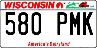 WI license plate 580PMK
