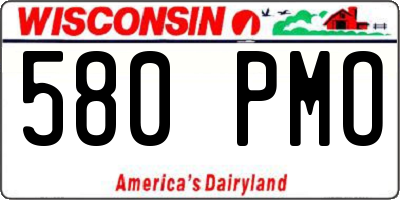 WI license plate 580PMO