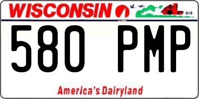 WI license plate 580PMP