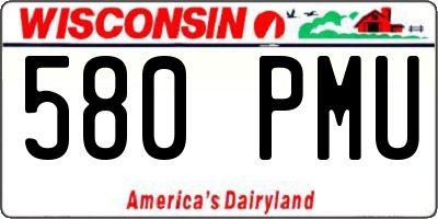 WI license plate 580PMU