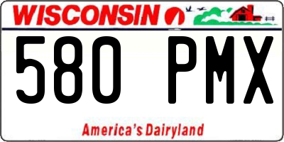 WI license plate 580PMX