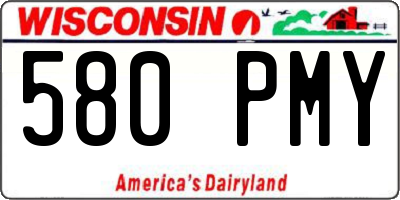 WI license plate 580PMY