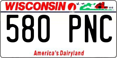 WI license plate 580PNC