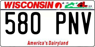WI license plate 580PNV