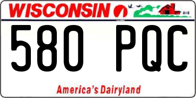 WI license plate 580PQC