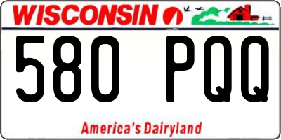 WI license plate 580PQQ
