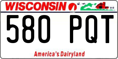 WI license plate 580PQT