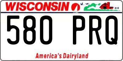 WI license plate 580PRQ