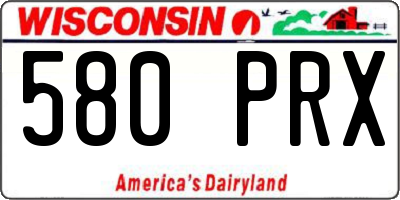 WI license plate 580PRX