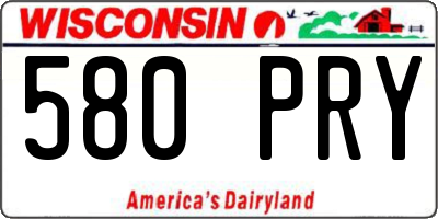 WI license plate 580PRY