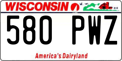 WI license plate 580PWZ